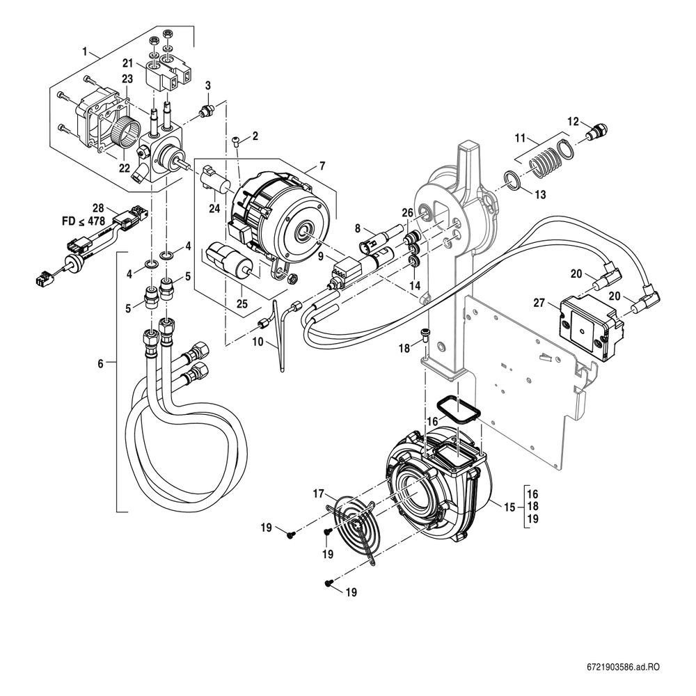 Bosch Öl-Brennwertkessel bodenstehend Olio Condens OC8800iF, 25kW, 1009x600x643mm... JUNKERS-8732960350 4062321774783 (Abb. 11)
