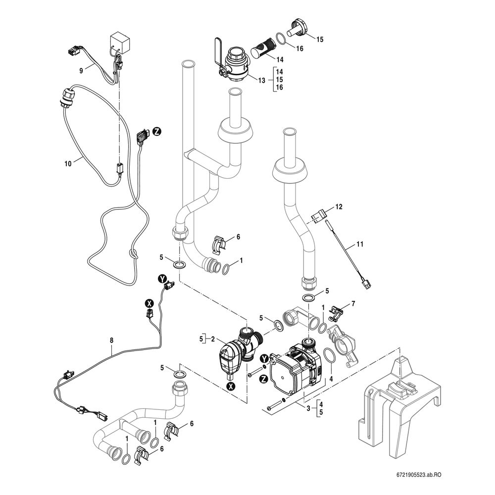 Bosch Erweiterungsset intern 2 Heizkreise für Puffermodul CSx800i AW 12 MB... JUNKERS-8738214755 4062321743758 (Abb. 3)