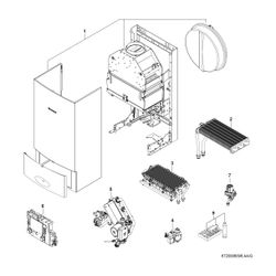 BOSCH Gas-Heizwertgerät, wandhängend CERASTARCOMFORT ZWR 18-8 KE 23... JUNKERS-7736901018 4057749088949 (Abb. 1)