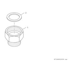 BOSCH Installationszubehör Reduzierstück Set G 1 1/2 x G1 (2 St.) für GC7000F-50... JUNKERS-8718594445 4054925281484 (Abb. 1)