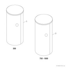 BOSCH Pufferspei. STORA BH 500-6 ERZ 1 B für Wärmepumpen, 1845x850, 500 L, silber... JUNKERS-7735501570 4057749554123 (Abb. 1)