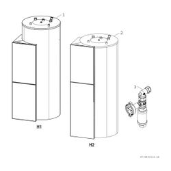 BOSCH Pufferspeicher HDS 400 RO Stücklistenkomponente Speicherkörper... JUNKERS-7735500252 4054925721232 (Abb. 1)