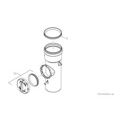 BOSCH Abgaszubehör FC-SR80 Rohr mit Prüföffnung, d:80mm, L:250mm... JUNKERS-7738112669 4057749778147 (Abb. 1)