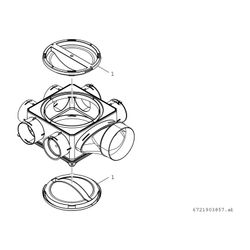 BOSCH Zubehör Wohnungslüftung VK 125-1S Luftverteilkasten Kunststoff, seitlich... JUNKERS-7738112658 4057749796394 (Abb. 1)