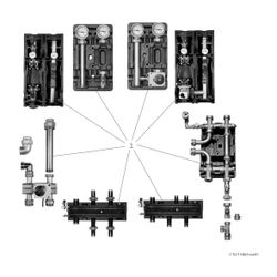 BOSCH Zubehör für Luftwärmepumpen MMH 32 Heizkreis-Set mit Mischer, DN32... JUNKERS-8738212223 4062321374099 (Abb. 1)