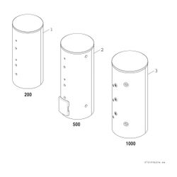 BOSCH Pufferspeicher STORA BP 1000 E 1 C für Wärmepumpen CS5000AW, 2085x990,1000L... JUNKERS-8735100978 4062321393939 (Abb. 1)