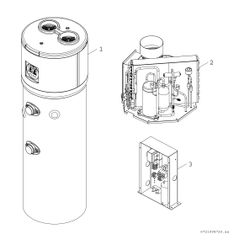 BOSCH Warmwasser-Wärmepumpe CS5001 DW 260 Compress 5000 DW, 2010x630x630... JUNKERS-7738340429 4062321590345 (Abb. 1)