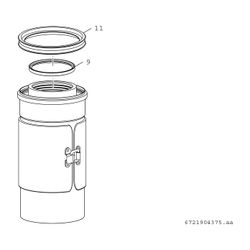 BOSCH Abgaszubehör FC-CR60 Prüföffnung, d:60/100mm, L:230mm... JUNKERS-7738112617 4057749733788 (Abb. 1)