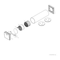 Junkers Bosch Dezentrale Lüftung V3000D 55 /K, Komplettset mit Montagerohr und Haub... JUNKERS-7738113829 4062321741624 (Abb. 1)