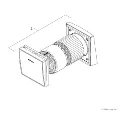 Junkers Bosch Dezentrale Lüftung V3000D 55 /K, Komplettset mit Montagerohr und Haub... JUNKERS-7738113829 4062321741624 (Abb. 1)