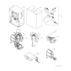 BOSCH Gas-Brennwertkessel, bodenstehend Condens GC7000F 30 23, 965x600x795, 30kW... JUNKERS-8738808145 4062321613792 (Abb. 1)