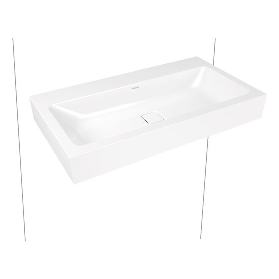 Kaldewei Wand-Doppelwaschtisch Cono rechteckig 120x500x1200mm, Schwarz, 6 HL, ohne ÜL mit Perl-Effekt