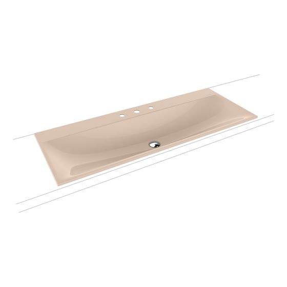 Kaldewei Einbauwaschtisch Silenio rechteckig 123x460x1200mm, Bahamabeige/Alpinweiß, 1 HL, mit ÜL mit Perl-Effekt
