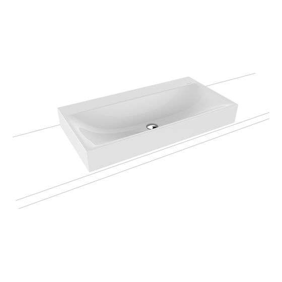 Kaldewei Aufsatzwaschtisch Silenio rechteckig 123x460x900mm Rh. 120mm, Mattschwarz 100/Mattschwarz, 1 HL, mit ÜL m. Perle-E