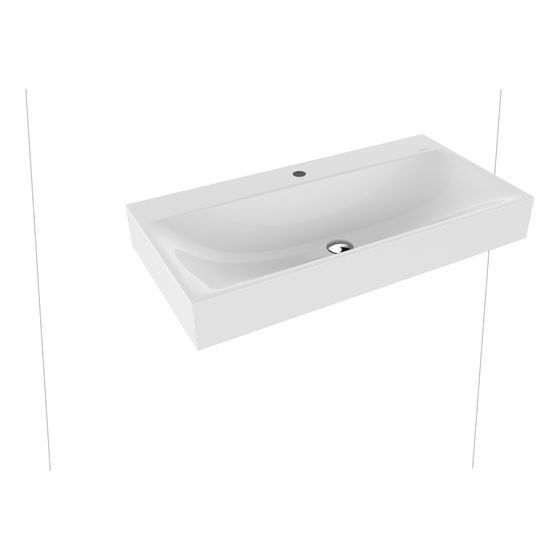 Kaldewei Wandwaschtisch Silenio rechteckig 123x460x900mm, Alpinweiß, 1 HL, ohne ÜL mit Perl-Effekt