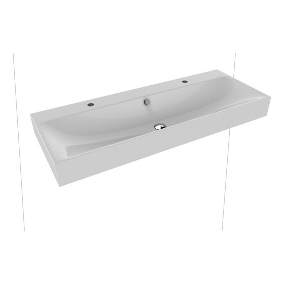 Kaldewei Wand-Doppelwaschtisch Silenio rechteckig 123x460x1200mm, Manhattan/Mattschwarz, 2 HL, mit ÜL mit Perl-Effekt