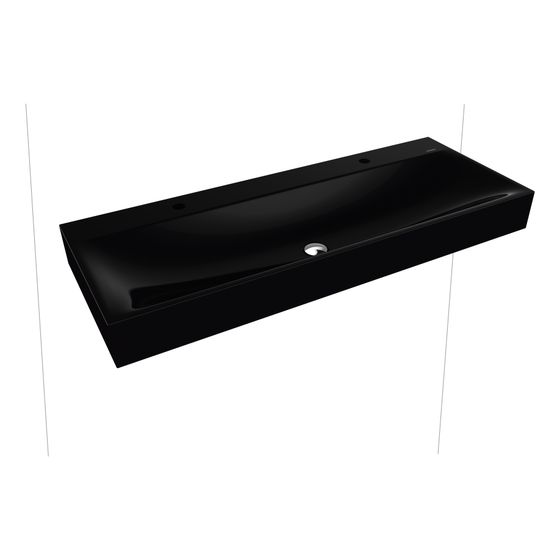 Kaldewei Wandwaschtisch Silenio rechteckig 123x460x1200mm, Schwarz/Alpinweiß, ohne HL, mit ÜL mit Perl-Effekt
