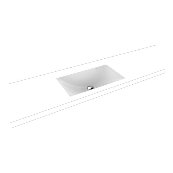 Kaldewei Unterbauwaschtisch Silenio rechteckig 123x391x634mm, Alpinweiß, ohne HL, ohne ÜL mit Perl-Effekt