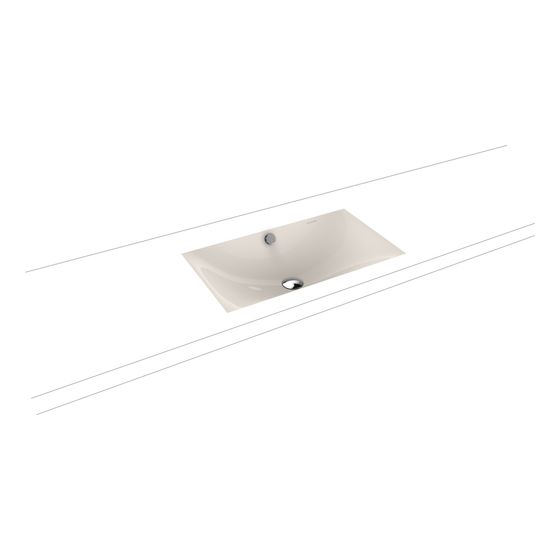 Kaldewei Unterbauwaschtisch Silenio rechteckig 123x391x634mm, Pergamon/Chrom, ohne HL, mit ÜL mit Perl-Effekt