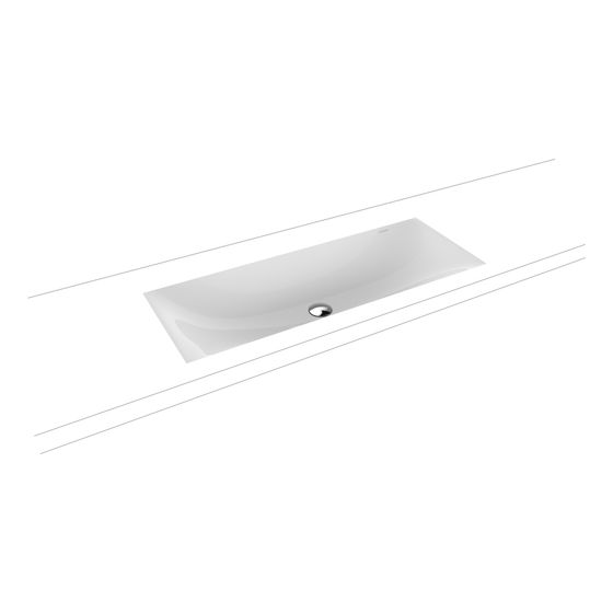 Kaldewei Unterbauwaschtisch Silenio rechteckig 123x391x934mm, Alpinweiß, ohne HL, ohne ÜL mit Perl-Effekt