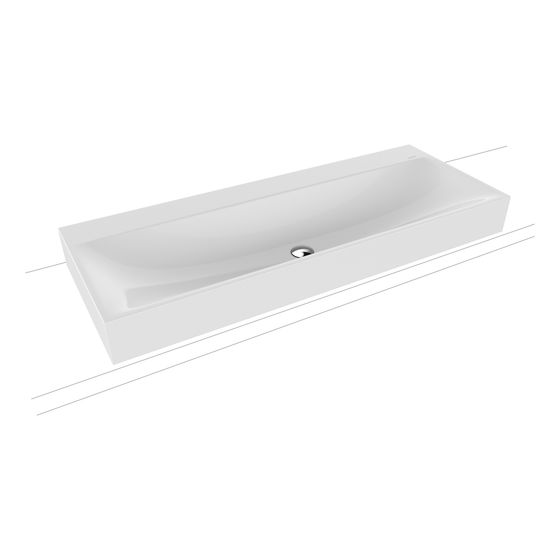 Kaldewei Aufsatzwaschtisch Silenio rechteckig 123x460x1200mm Rh. 120mm, Alpinweiß, o.HL, ohne ÜL mit Perl-Effekt