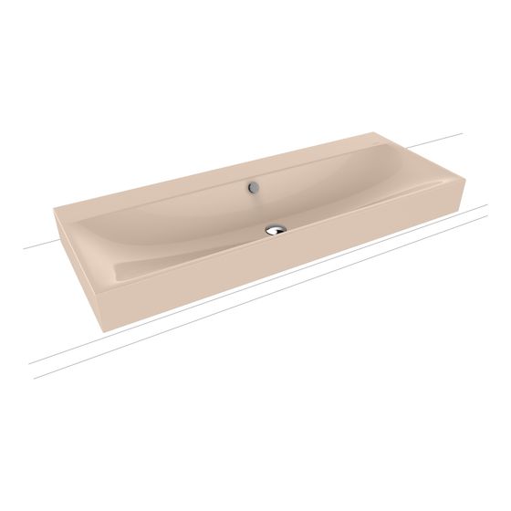 Kaldewei Aufsatzwaschtisch Silenio rechteckig 123x460x1200mm Rh. 120mm, Bahamabeige/Chrom, o.HL, mit ÜL mit Perl-Effekt