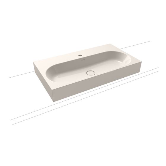 Kaldewei Aufsatzwaschtisch Centro rechteckig 120x500x900mm Rh. 120mm, Pergamon, 1 HL, ohne ÜL mit Perl-Effekt