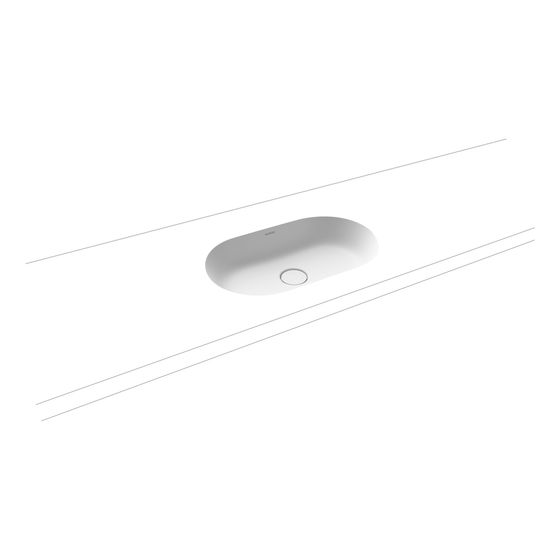Kaldewei Unterbauwaschtisch Centro oval 112x380x610mm, Alpinweiß Matt, ohne HL, ohne ÜL mit Perl-Effekt