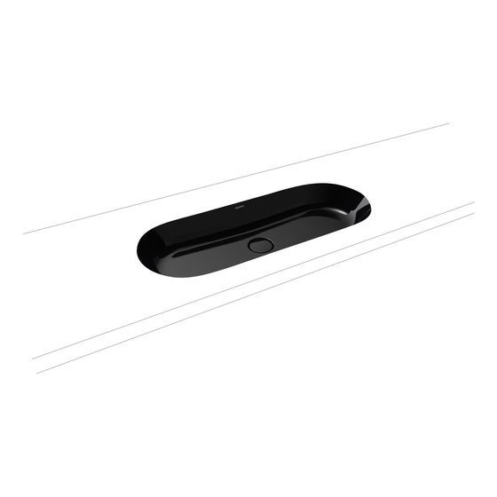 Kaldewei Unterbauwaschtisch Centro oval 112x380x910mm, Schwarz, ohne HL, ohne ÜL mit Perl-Effekt