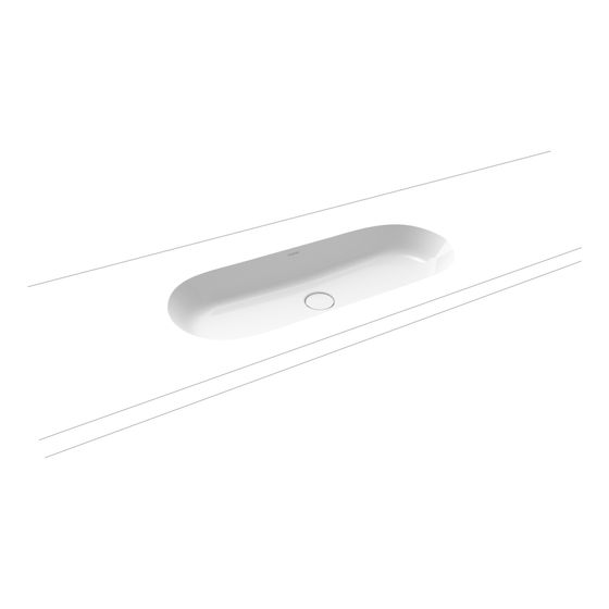 Kaldewei Unterbauwaschtisch Centro oval 112x380x910mm, Alpinweiß, ohne HL, ohne ÜL mit Perl-Effekt