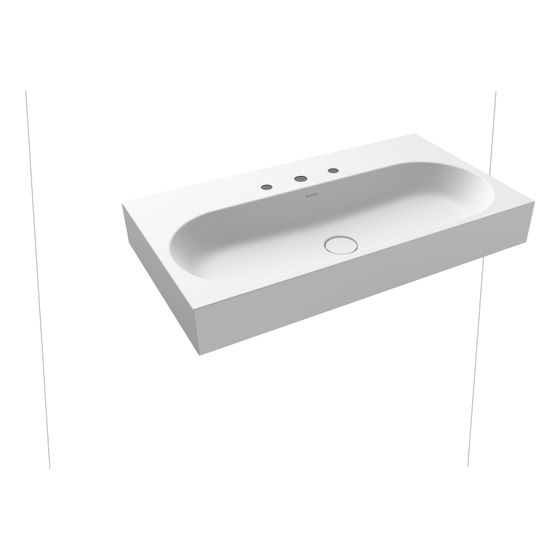 Kaldewei Wandwaschtisch Centro rechteckig 120x500x900mm, Alpinweiß Matt, 3 HL, ohne ÜL mit Perl-Effekt