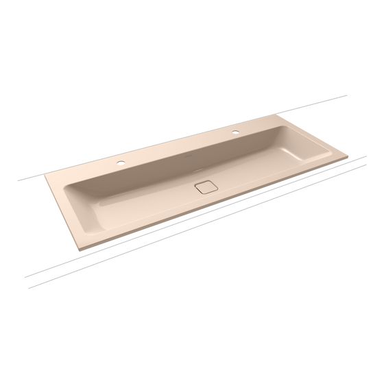 Kaldewei Einbau-Doppelwaschtisch Cono rechteckig 112x500x1200mm, Bahamabeige, 2 HL, ohne ÜL mit Perl-Effekt