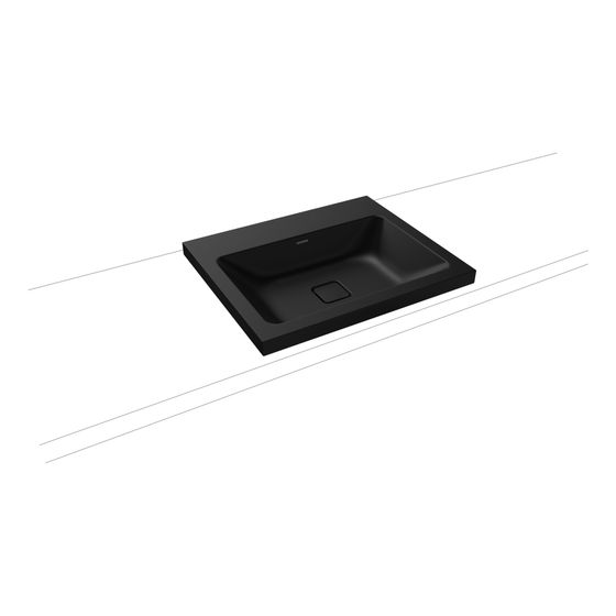 Kaldewei Aufsatzwaschtisch Cono rechteckig 112x500x600mm Rh. 40mm, Cool Grey 90, o.HL, ohne ÜL mit Perl-Effekt