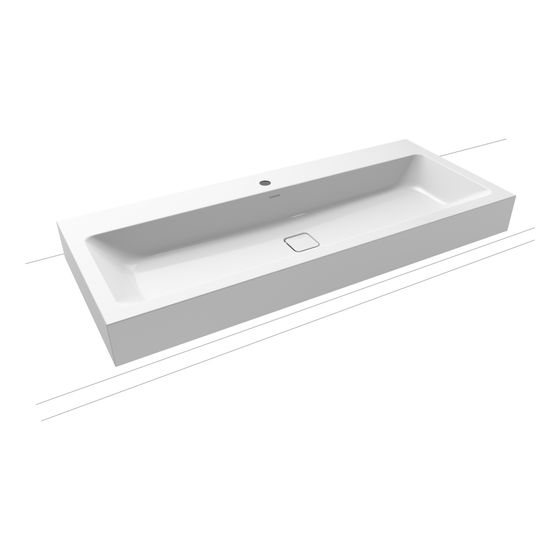 Kaldewei Wandwaschtisch Cono rechteckig 120x500x1200mm, Alpinweiß, 1 HL, ohne ÜL mit Perl-Effekt