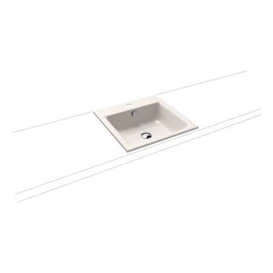 Kaldewei Einbauwaschtisch Puro rechteckig 115x460x460mm, Pergamon/Mattschwarz, ohne HL, mit ÜL mit Perl-Effekt