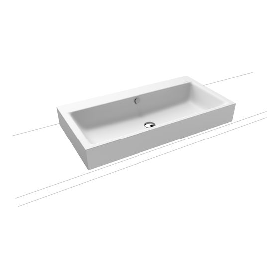 Kaldewei Aufsatzwaschtisch Puro rechteckig 125x460x900mm Rh. 120mm, Alpinweiß Matt/Alpinweiß, 1 HL, mit ÜL mit Perl-Effekt