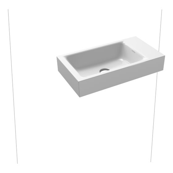 Kaldewei Wand-Handwaschtisch Puro rechteckig 105x300x550mm, Warm Beige 20, ohne HL, ohne ÜL mit Perl-Effekt