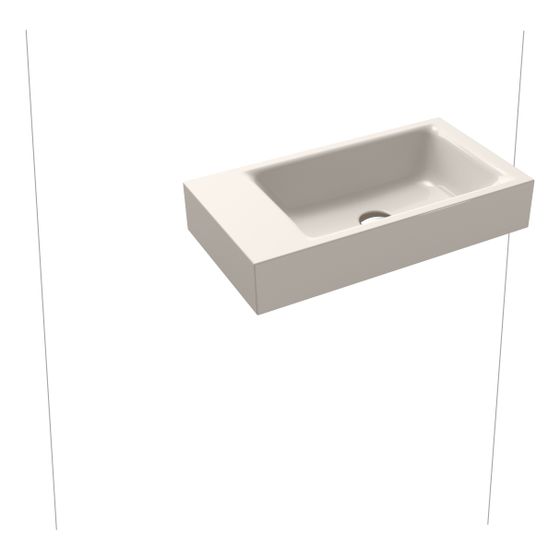 Kaldewei Wand-Handwaschtisch Puro rechteckig 105x300x550mm, Pergamon, links, ohne HL, ohne ÜL mit Perl-Effekt