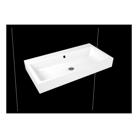 Kaldewei Wandwaschtisch Puro rechteckig 125x460x900mm, Warm Grey 10/Alpinweiß, 1 HL, mit ÜL mit Perl-Effekt