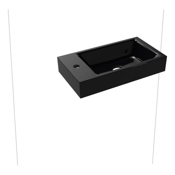 Kaldewei Aufsatz-Handwaschtisch Puro rechteckig 105x300x550mm, Schwarz, 1 HL, ohne ÜL mit Perl-Effekt