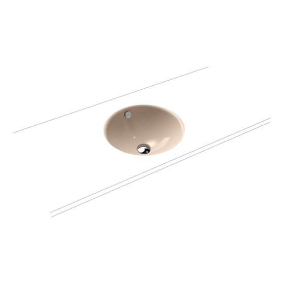 Kaldewei Unterbauwaschtisch Classic rund 137x432x432mm, Bahamabeige/Mattschwarz, ohne HL, mit ÜL mit Perl-Effekt
