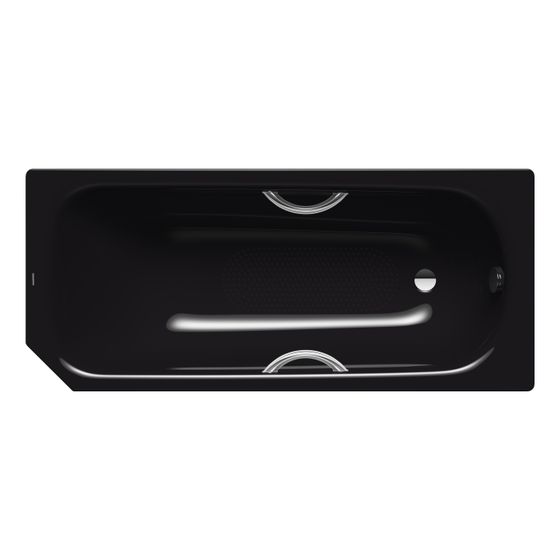 Kaldewei Badewanne Saniform V1 Star Kombi.-Form 410x700x1600mm 93l Schwarz m. Vollantislip, GL, ÜL, o. PEFF