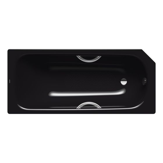 Kaldewei Badewanne Saniform V3 Star rechteckig 410x700x1600mm 93l Schwarz m. Vollantislip, GL, ÜL, PEFF