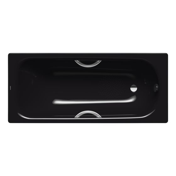 Kaldewei Badewanne Saniform Plus Star rechteckig 410x700x1700mm 111l Schwarz m. Antislip, GL, ÜL, PEFF