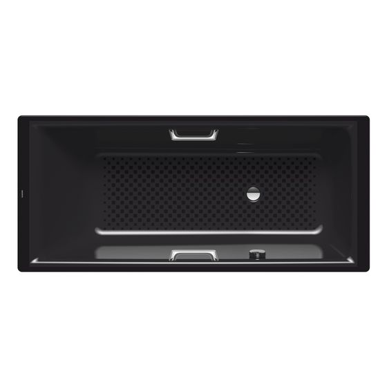 Kaldewei Badewanne Puro Star rechteckig 420x800x1700mm 140l Schwarz m. Vollantislip, GL, seitl-ÜL, PEFF