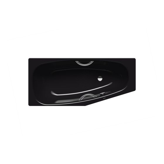 Kaldewei Badewanne Mini Star Kombi.-Form 430x700x1570mm Rechts 110l Schwarz m. Antislip, GL, ÜL, PEFF