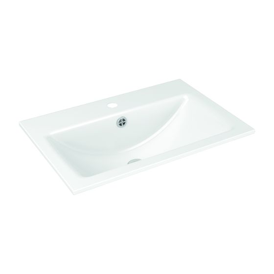 Kaldewei Einbauwaschtisch Object Q rechteckig 151x400x600mm, Alpinweiß/Mattschwarz, 1 HL, mit ÜL ohne Perl-Effekt