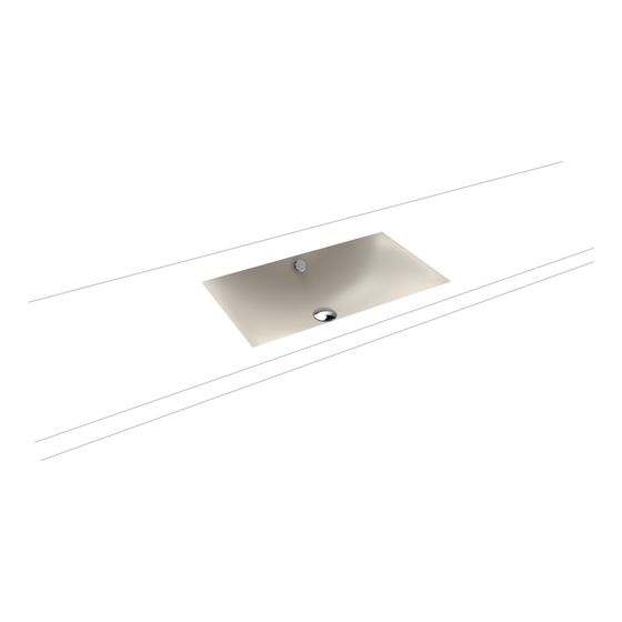 Kaldewei Unterbauwaschtisch Silenio rechteckig 123x391x634mm, Warm Grey 10/Mattschwarz, ohne HL, mit ÜL mit Perl-Effekt