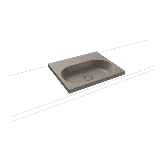 Kaldewei Aufsatzwaschtisch Centro rechteckig 112x500x600mm, Warm Grey 60, ohne HL, ohne ÜL mit Perl-Effekt