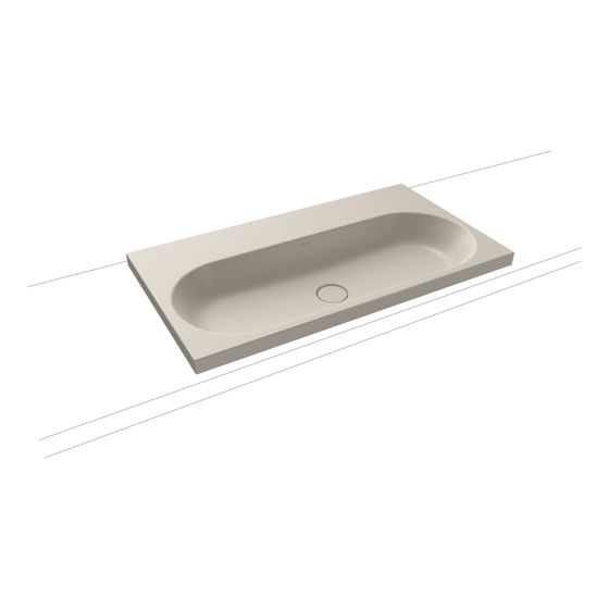 Kaldewei Aufsatzwaschtisch Centro rechteckig 112x500x900mm, Warm Grey 10, ohne HL, ohne ÜL mit Perl-Effekt